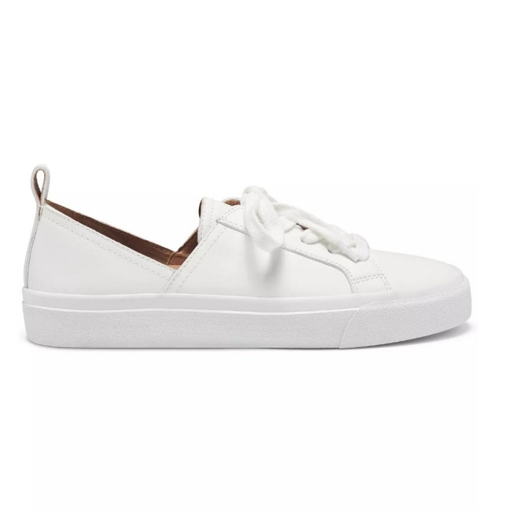 Like-new Lucky Brand Dansbey d'orsay lace-up white leather sneakers size…